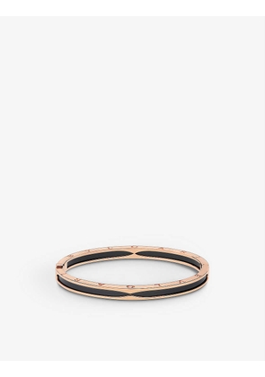 B.zero1 18ct rose-gold and black ceramic bangle bracelet