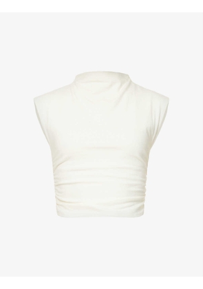 Lindy high-neck stretch-organic-cotton top