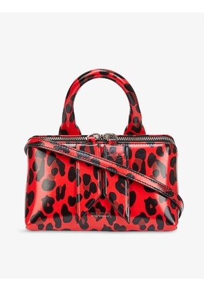 Friday mini leopard-print leather cross-body bag