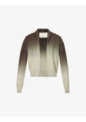 Gradient-pattern shawl-collar cashmere cardigan