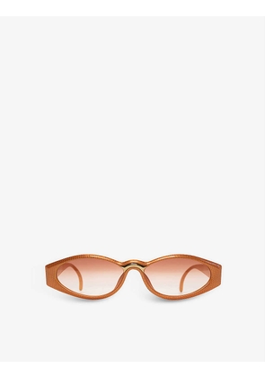 Pre-loved Dior 80s oval-frame acetate sunglasses