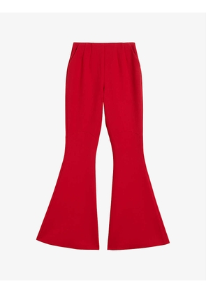 Bevis panel flared high-rise stretch-woven trousers