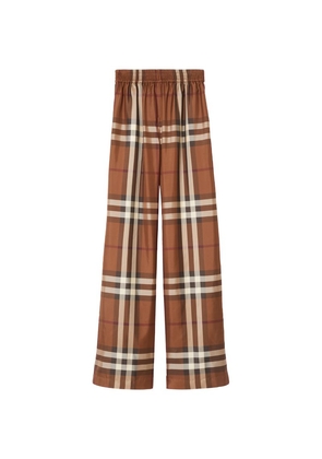 Burberry Silk Check Wide Trousers