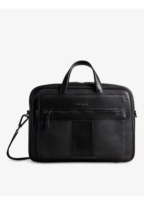 Tyle logo-debossed leather briefcase