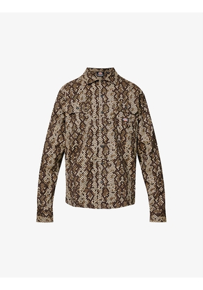 Camden snake-print button-up woven shirt