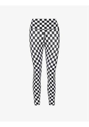 Speedway check high-rise stretch-woven leggings