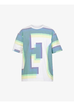Holographic logo-print relaxed-fit cotton-jersey T-shirt