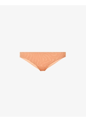 Second Wave abstract-pattern stretch-recycled nylon bikini bottoms