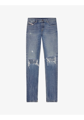 1995 Distressed Slim-Fit Straight-Leg Jeans