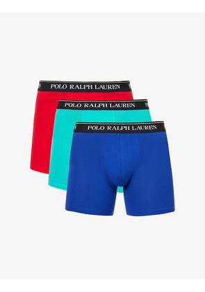 Pack of three branded-waistband stretch-cotton briefs