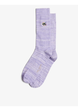 Boetwist woven pattern cotton-blend socks
