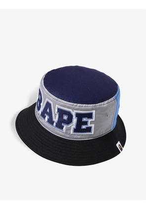 Logo-appliqué woven bucket hat