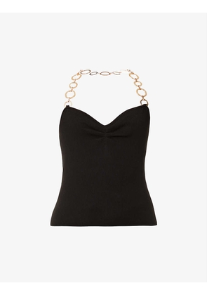 Delos chain-strap knitted top