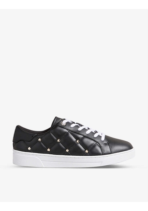 Libbin studded quilted leather low-top trainers