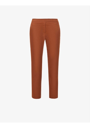 Treeca straight-leg mid-rise linen-blend trousers