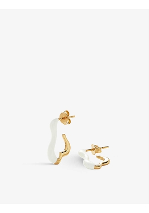 Squiggle Wavy 18ct recycled yellow gold-plated recycled sterling-silver hoop earrings