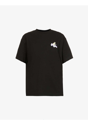 Flower logo-print cotton-jersey T-shirt