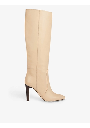 Margret stacked-heel leather knee-high boots