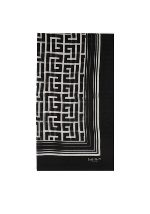 Balmain Cotton-Silk Monogram Scarf