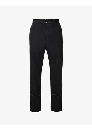 Argon belted relaxed-fit straight-leg woven trousers