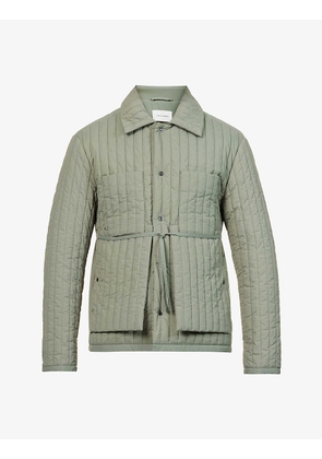 Quilted spread-collar shell worker jacket
