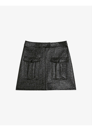 Maggei high-waisted stretch-faux leather mini skirt