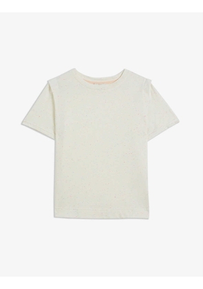 Blaiyr speckled tucked-shoulder cotton-blend T-shirt