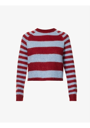 Striped mohair wool-blend jumper
