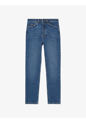 Faded slim-fit high-rise jeans