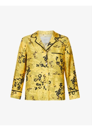 Sydney floral-print silk pyjama top