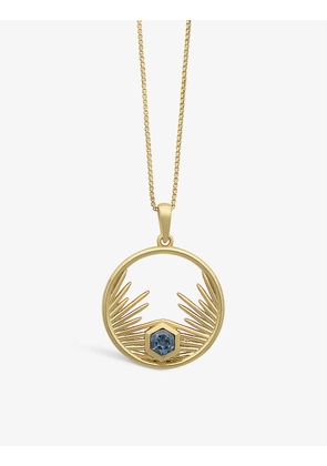 Electric Goddess 22ct gold-plated sterling silver and topaz necklace