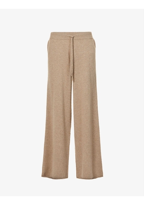Sierra wide-leg high-rise cashmere trousers
