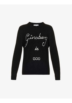 Ginsberg is God recycled nylon, alpaca and wool-blend jumper