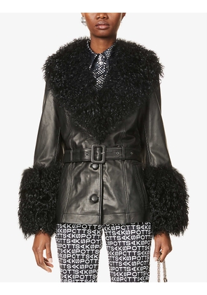 Shorty shearling and leather jacket