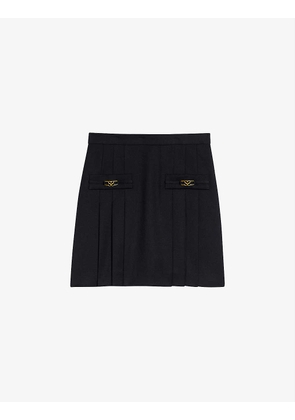 Rebeca embellished wool mini skirt