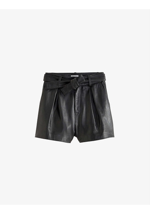 Eincelant high-rise leather shorts