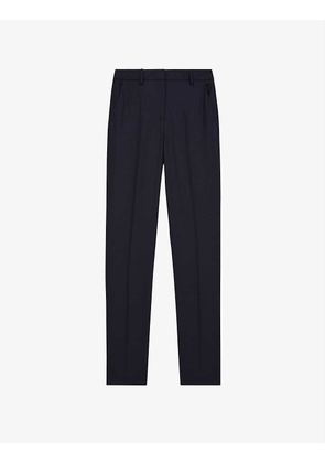 Straight-leg tailored stretch-woven trousers