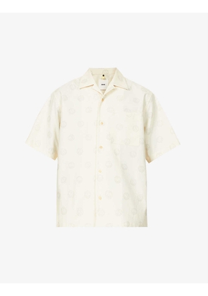 Kurt monogram-embellished short-sleeved relaxed-fit woven shirt