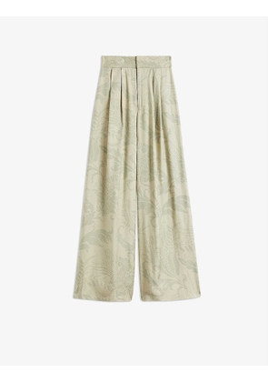 Wyntir floral-print wide-leg woven trousers