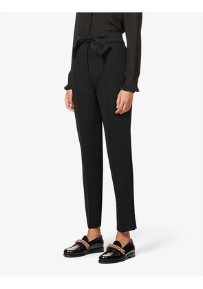 Papaye tapered high-rise crepe trousers
