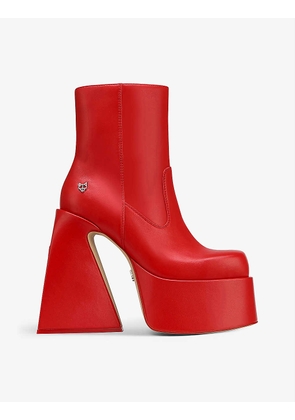 Jane platform leather heeled-boots