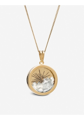 Sunburst Amulet April 22-carat gold-plated sterling silver and rock crystal necklace