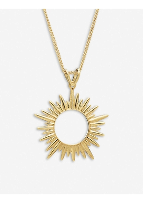 Electric Goddess medium 22ct gold-plated sterling silver sun necklace
