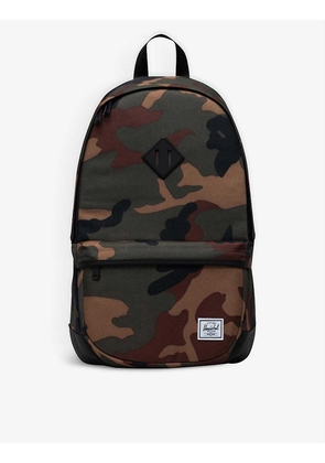 Heritage brand-patch recycled-polyester rucksack