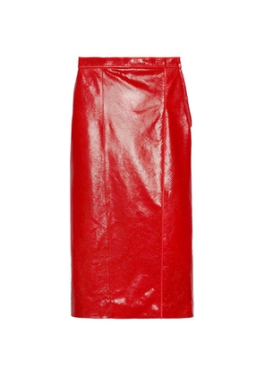 Gucci Leather Python Print Skirt