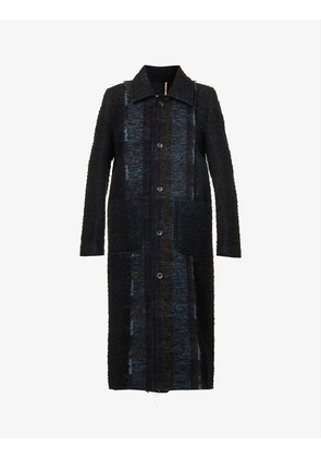 Clyde geometric-pattern wool-blend coat