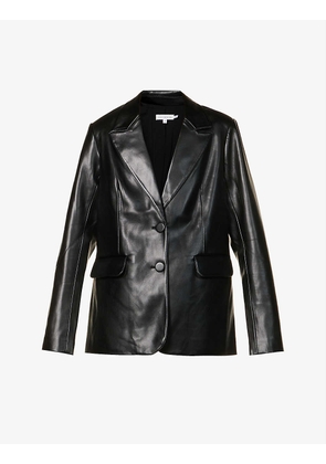Better Than single-breasted regular-fit faux-leather blazer