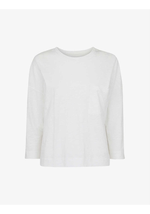 Dropped shoulder cotton-jersey top