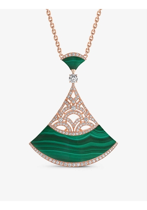 Diva's Dream 18ct rose-gold, 3.88ct brilliant-cut diamond, and malachite necklace