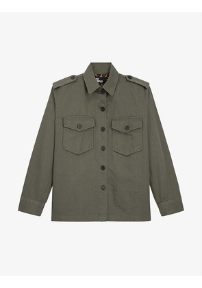 Buttoned cotton-canvas overshirt